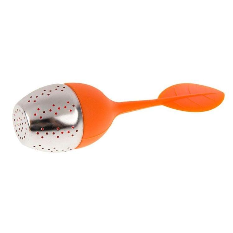 2 PCS Food Grade Leaf Silicone Make Tea Bag Stainless Steel Tea Strainers(Orange)