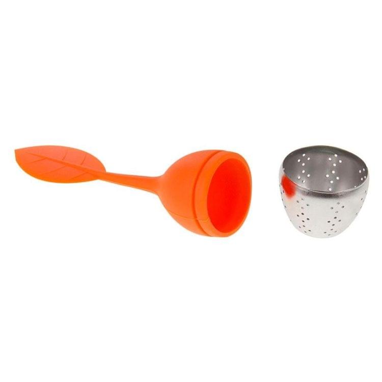 2 PCS Food Grade Leaf Silicone Make Tea Bag Stainless Steel Tea Strainers(Orange)