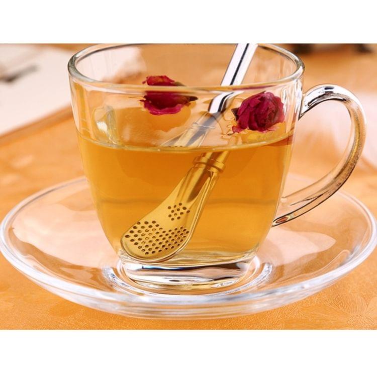 Stainless Steel Tea Leaf Filtered Drinking Straw Herb Tea Filter Tea Strainer Juice Cafe Coffee Stirring Spoon