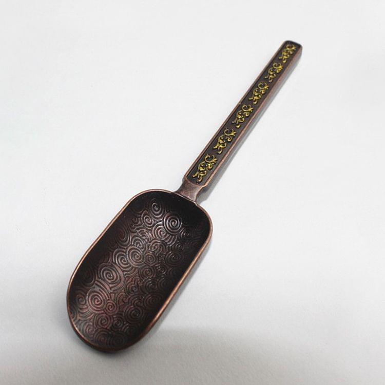 Copper-zinc Flower Pattern Tea Spoon Kungfu Teaism Accessories (Red)
