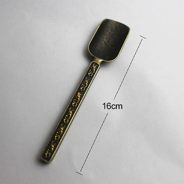 Copper-zinc Flower Pattern Tea Spoon Kungfu Teaism Accessories (Red)
