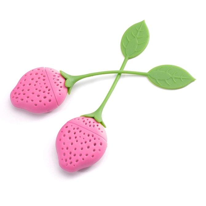 2PCS Strawberry Shape Silicone Kitchen Tea Strainer Tea Infuser Tea Bag