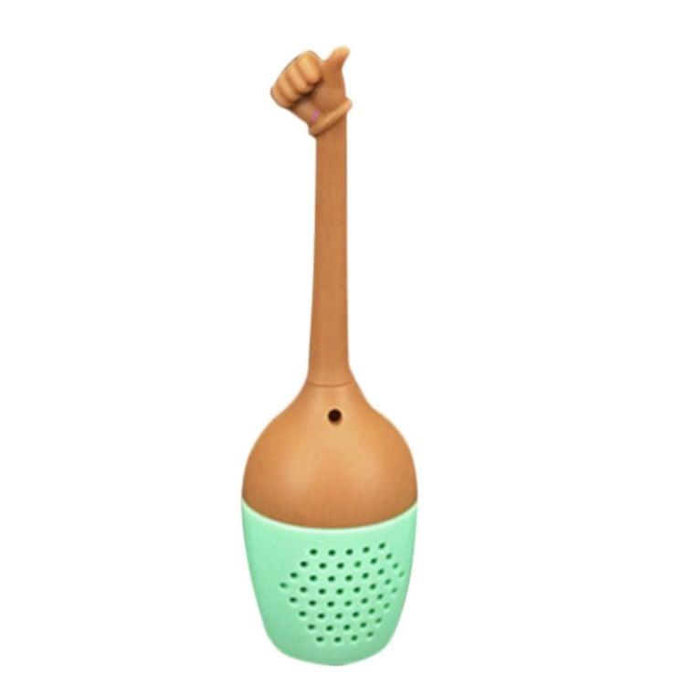 Funny Hand Gestures Tea Infuser Black Tea Strainer FDA Grade Silicone Loose Leaf Herbal Spice Holder Tea Brewing Tools (Excellent Gesture)