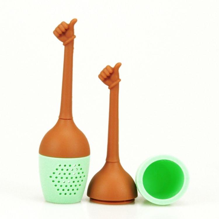 Funny Hand Gestures Tea Infuser Black Tea Strainer FDA Grade Silicone Loose Leaf Herbal Spice Holder Tea Brewing Tools (Excellent Gesture)