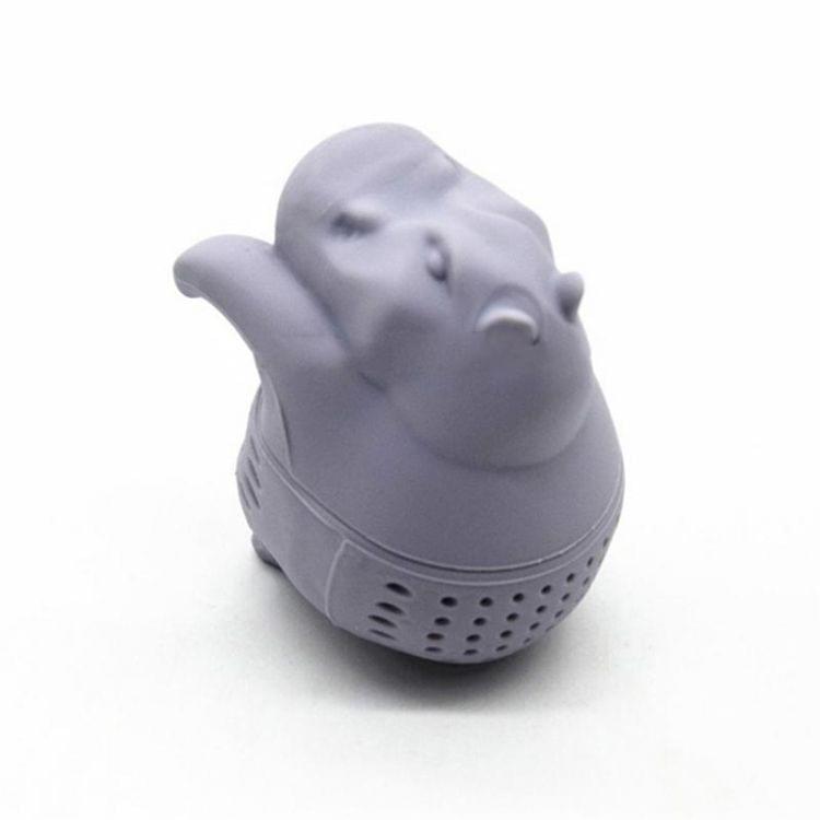 2 PCS Silicone Hippo Shaped Tea Infuser Reusable Tea Strainer Coffee Herb Filter For Home(Gray)