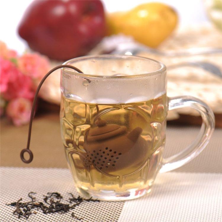 3 PCS Creative Silicone Tea Bag Tea Pot Shape Tea Filter Safely Cleaning Infuser(Coffee)