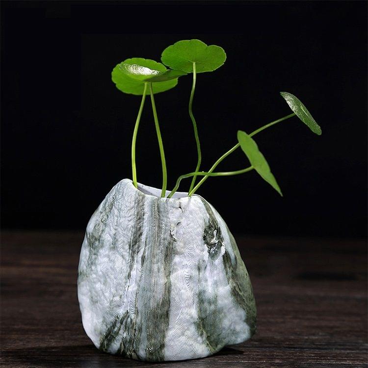 Creative Marble Pattern Flower Vase Tea Utensils Teaism Decorations (2)