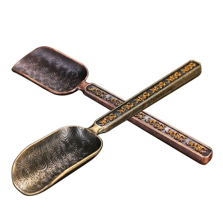 Chinese Copper Tea Spoon Tea Leaves Chooser(Yellow)