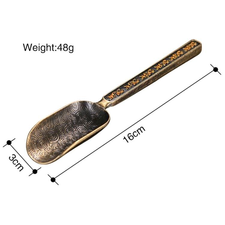 Chinese Copper Tea Spoon Tea Leaves Chooser(Yellow)