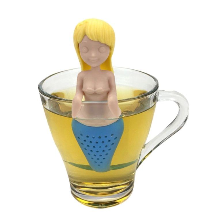 Silicone Mermaid Tea Infuser Tea Strainer Teapot Filter(Black)