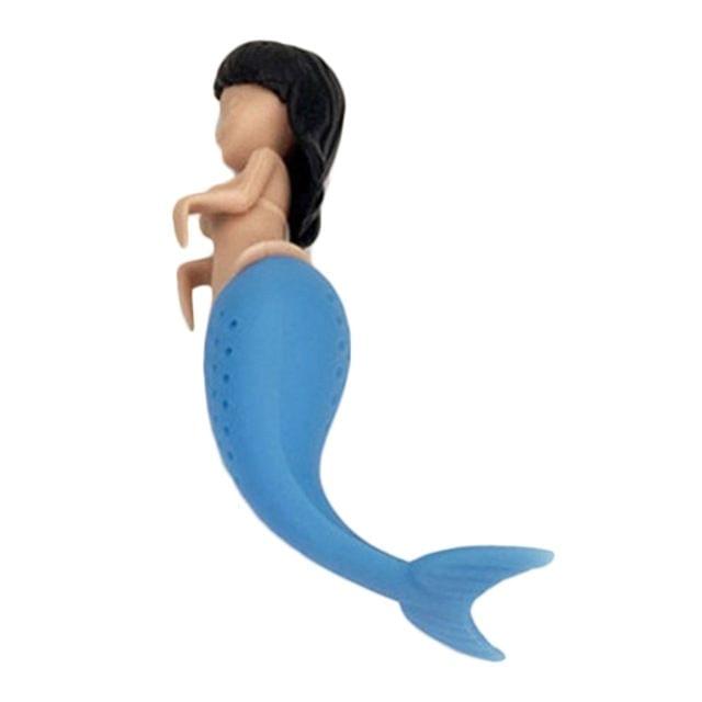 Silicone Mermaid Tea Infuser Tea Strainer Teapot Filter(Black)