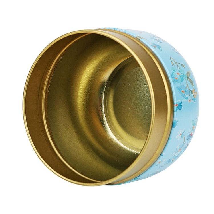 HOOMIN Tea Box Tea Jar Storage Holder Tea Caddies Matcha Container Mini Coffee Powder Organizer Cans Multifunction Round Metal, Color:Flowery