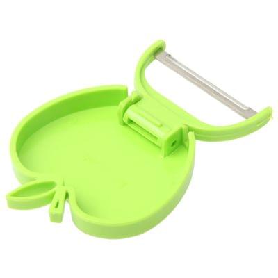 Practical Mini Foldable Fruit Parer Peeler Paner Lovely Apple Shape(Green)