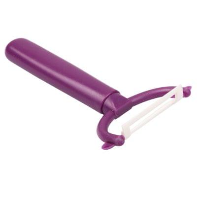 T Shaped Ceramic Skin Peeler with Durable ABS Handle(Purple)