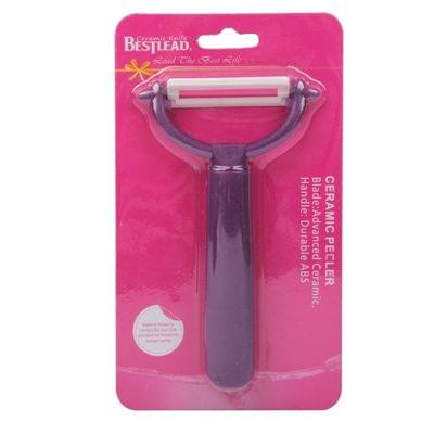 T Shaped Ceramic Skin Peeler with Durable ABS Handle(Purple)