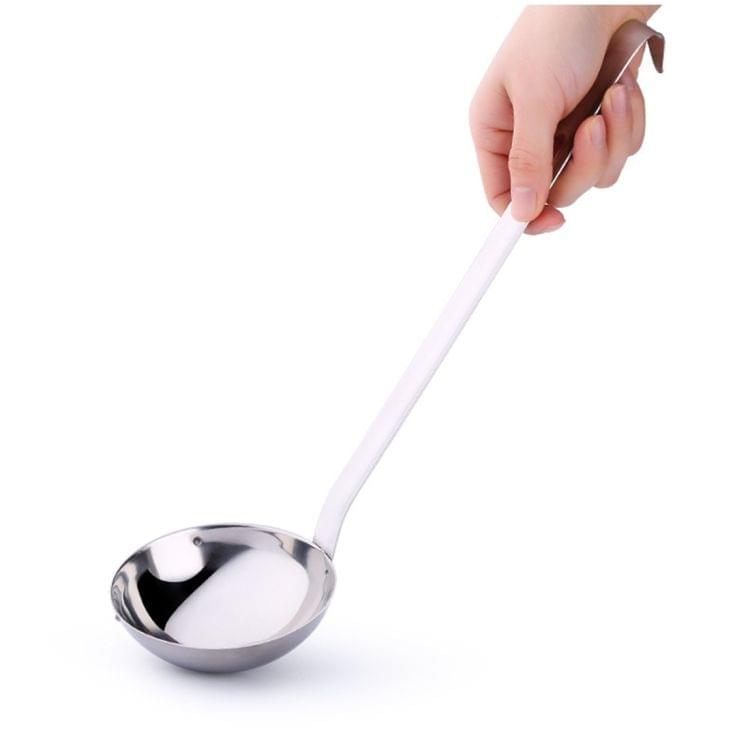 Multi-function Dual Purpose Long Handle Stainless Steel Colander  Hot Pot Soup Spoon, Size: 32 x 9cm