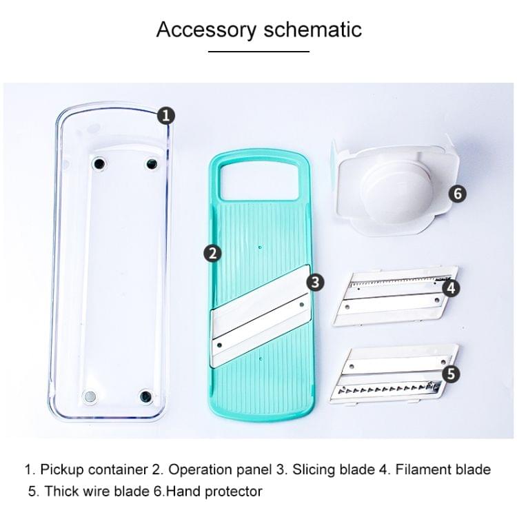 C316 Multifunctional Household Kitchen Vegetables Cutter Potato Grater  with Box(Blue)
