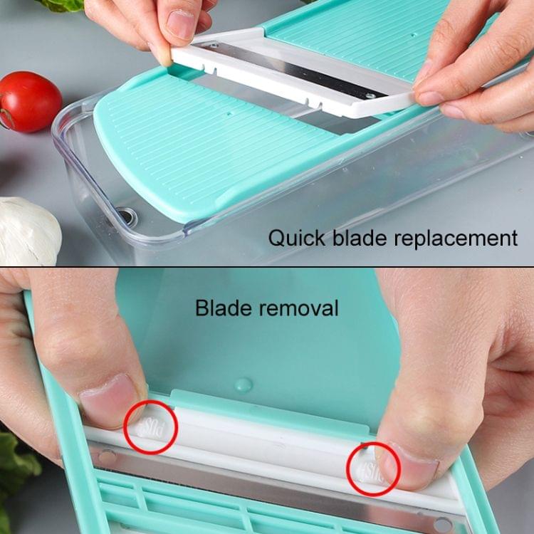 C316 Multifunctional Household Kitchen Vegetables Cutter Potato Grater  with Box(Blue)