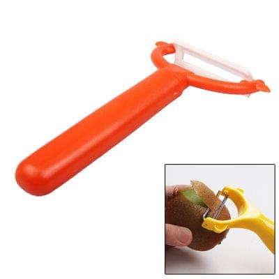 T Shaped Ceramic Skin Peeler with Durable ABS Handle(Orange)