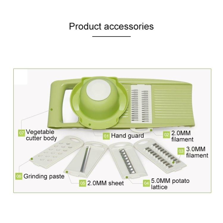 C313A Multifunctional Household Kitchen Vegetables Cutter Potato Grater(Green)