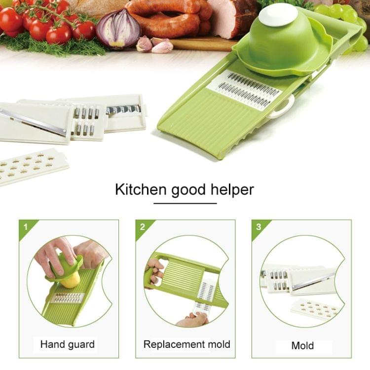 C313A Multifunctional Household Kitchen Vegetables Cutter Potato Grater(Green)