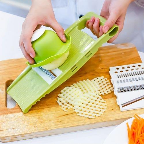 C313A Multifunctional Household Kitchen Vegetables Cutter Potato Grater(Green)