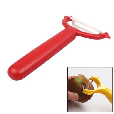 T Shaped Ceramic Skin Peeler with Durable ABS Handle(Red)