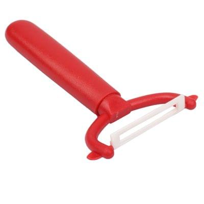 T Shaped Ceramic Skin Peeler with Durable ABS Handle(Red)