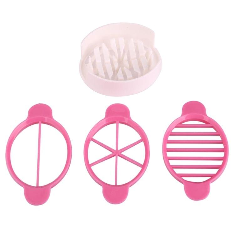 3 in 1 Multifunctional Portable Kitchen Cooking Tool Food Fruit Vegetable Egg Mushroom Kiwifruit Tomato Lemon Strawberry Plastic Cutter Slicer, Random Color Delivery