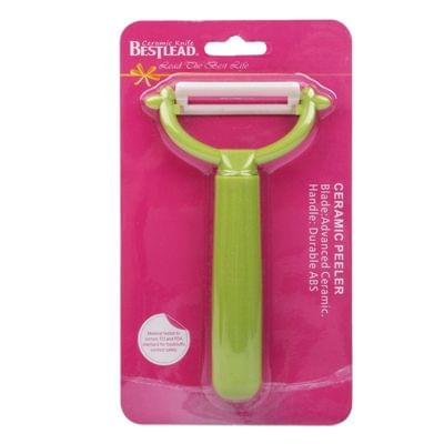 T Shaped Ceramic Skin Peeler with Durable ABS Handle(Green)