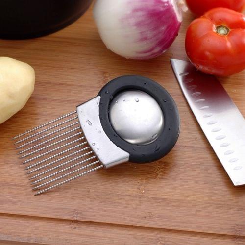 Stainless Steel Easy Cut Onion Holder Fork Soap Vegetable Slicer Tomato Cutter Meat Needle Gadget