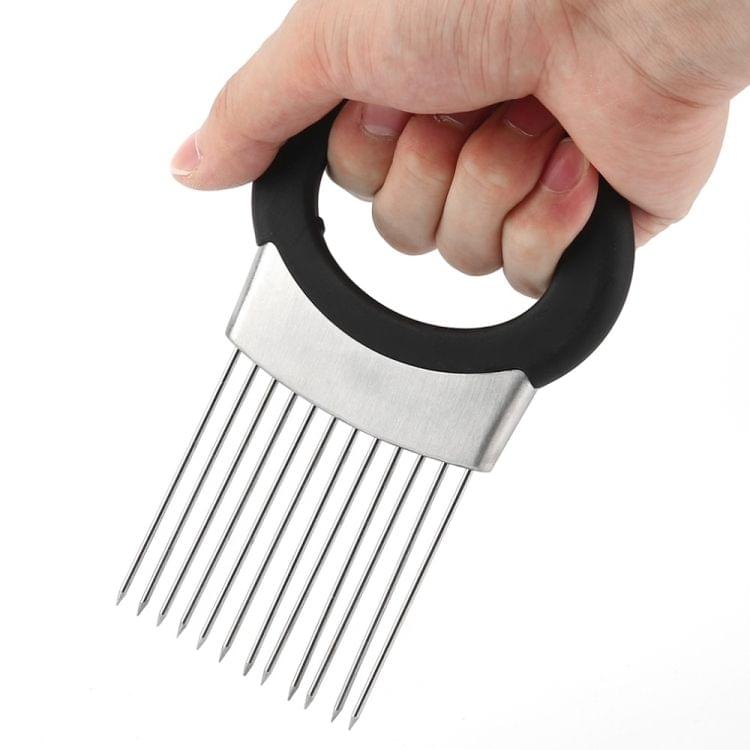 Stainless Steel Easy Cut Onion Holder Fork Soap Vegetable Slicer Tomato Cutter Meat Needle Gadget
