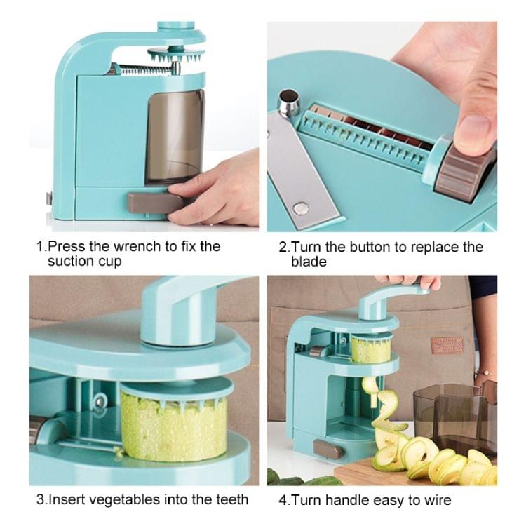 C327 Multifunctional Household Kitchen Spiral Vegetables Cutter (Blue)