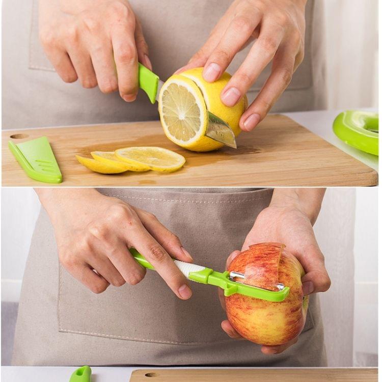 3 in 1 Multi-function Portable Stainless Steel Fruit Knife Cutting Tools Kitchen Kits