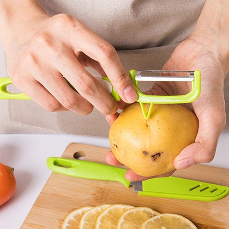 3 in 1 Multi-function Portable Stainless Steel Fruit Knife Cutting Tools Kitchen Kits