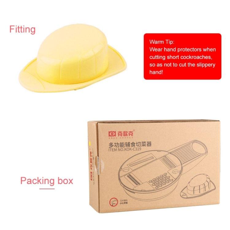 C319 Multifunctional Household Kitchen Vegetables Cutter Potato Grater(Yellow)