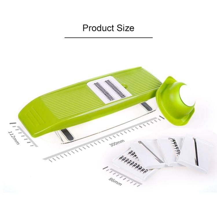 C311 5 in1 Multifunctional Household Kitchen Vegetables Cutter Potato Grater(Green)