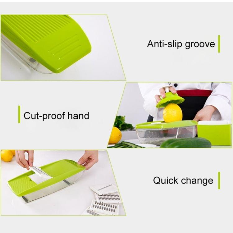 C311 5 in1 Multifunctional Household Kitchen Vegetables Cutter Potato Grater(Green)