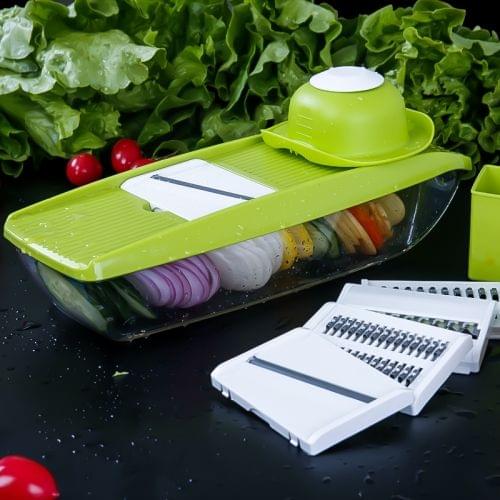 C311 5 in1 Multifunctional Household Kitchen Vegetables Cutter Potato Grater(Green)