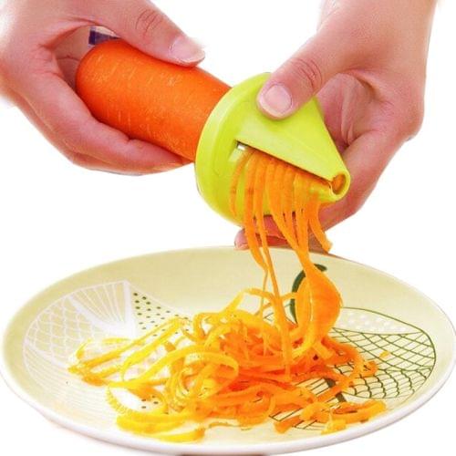 2 PCS 3 in 1 Multifunctional Environmental Friendly Kitchen Utensil Grater Fruit Vegetable Spiral Slicer, Random Color Delivery