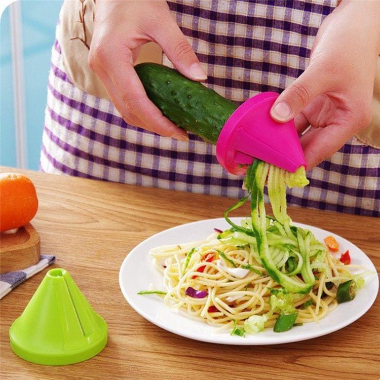 Kitchen Funnel Model Spiral Slicer Vegetable Shred Carrot Cutter(Green)