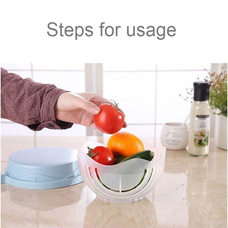 2 PCS Kitchen PP/ABS Fruit Salad Cutting Bowl