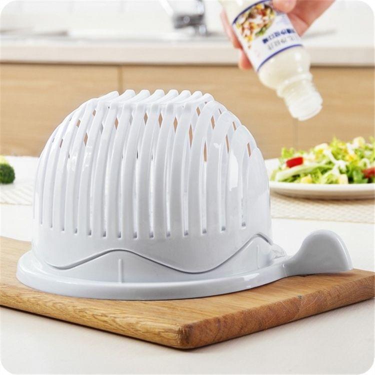 2 PCS Kitchen PP/ABS Fruit Salad Cutting Bowl