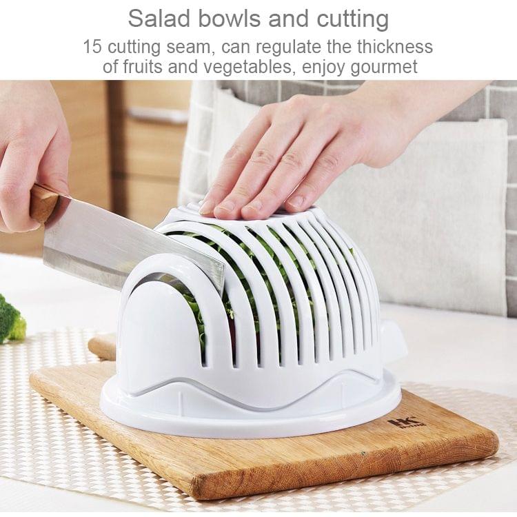 2 PCS Kitchen PP/ABS Fruit Salad Cutting Bowl