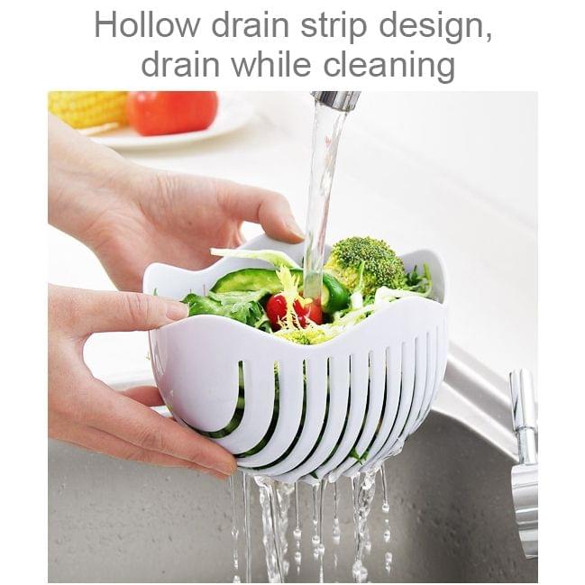 2 PCS Kitchen PP/ABS Fruit Salad Cutting Bowl