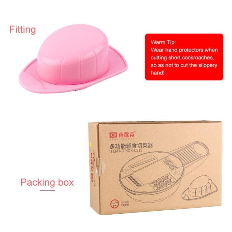 C319 Multifunctional Household Kitchen Vegetables Cutter Potato Grater(Pink)