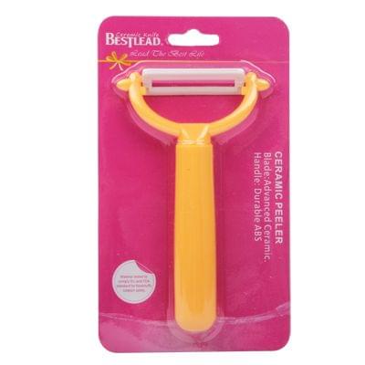 T Shaped Ceramic Skin Peeler with Durable ABS Handle(Yellow)