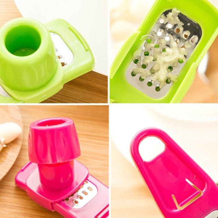 2 PCS Multi-function Grinding Garlic Ginger Mill Cut Garlic Press Utensils Grater Planer Tool(Red)