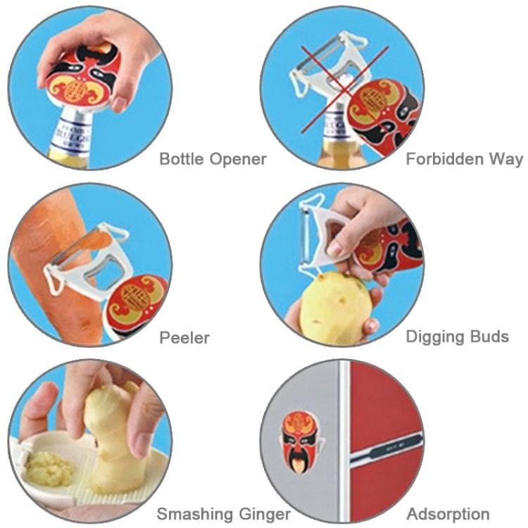 Multifunction Beijing Opera Facial Masks Vegetable Fruit Peeler / Opener