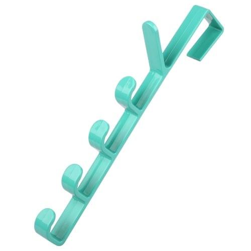 Multifunctional Vertical Style Bathroom Kitchen Wall Door Wardrobe Hanger Umbrella Clothes Towel Hook with 5 Hooks(White / Green / Coffee Random Color Delivery)